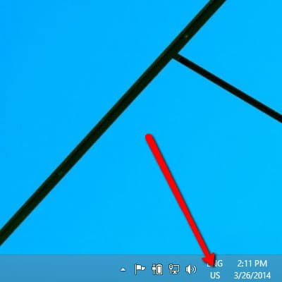 Step 11 of changing the keyboard layout on Windows 8: Click the language settings.