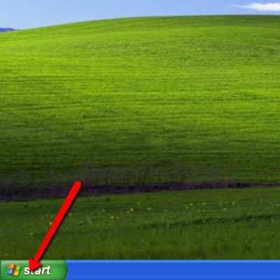 Step 1 of changing the keyboard layout on Windows XP: Open the “Start” menu.